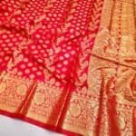 Katan Saree Combo Gift Set For girls (Red)
