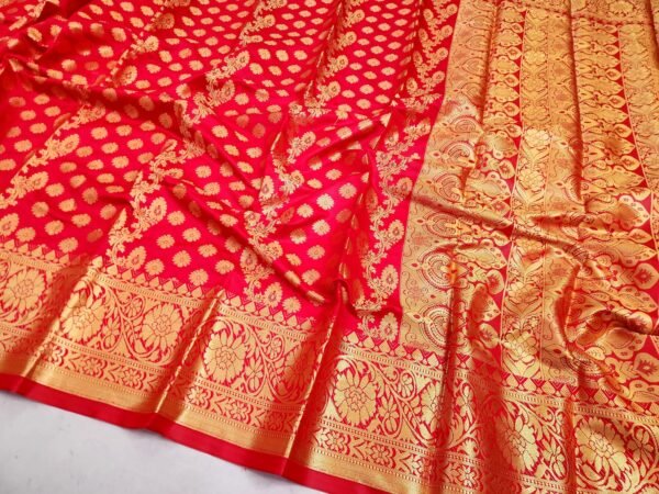 Katan Saree Combo Gift Set For girls (Red) - Image 2