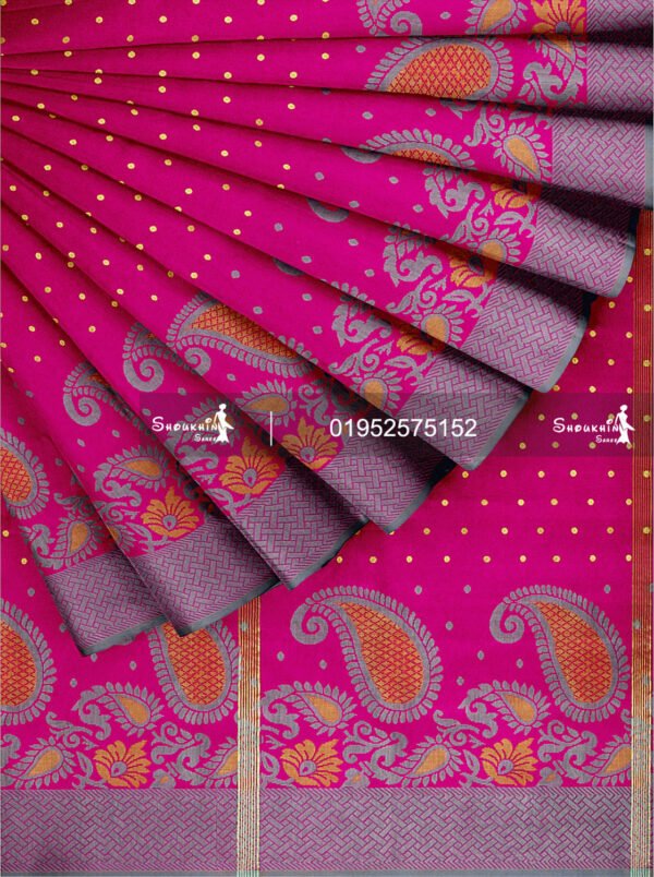 Half Silk Jamdani Saree without Blouse Pcs - Image 4