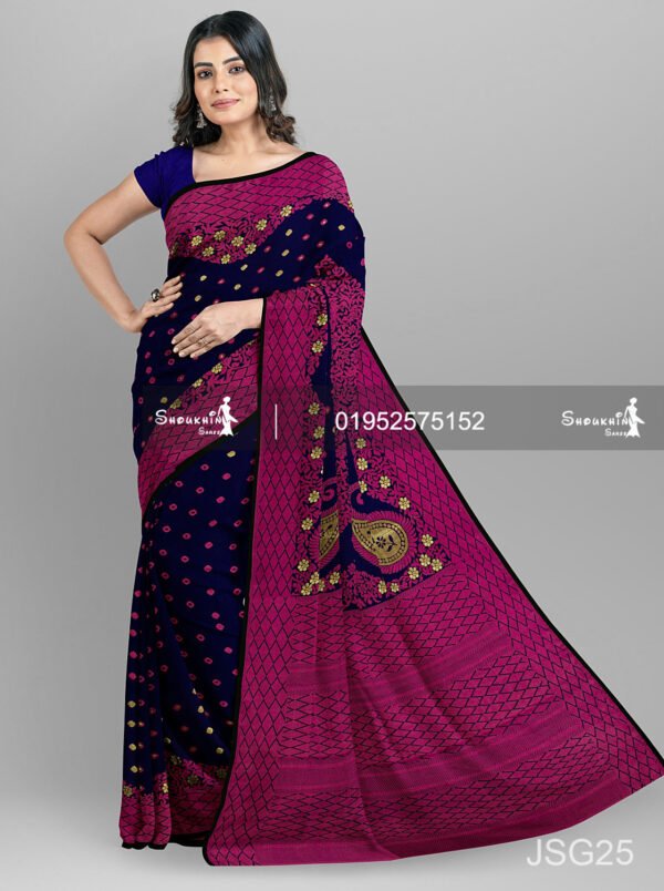 Premium Quality Half Silk Jamdani Saree without Blouse Pcs - Image 2