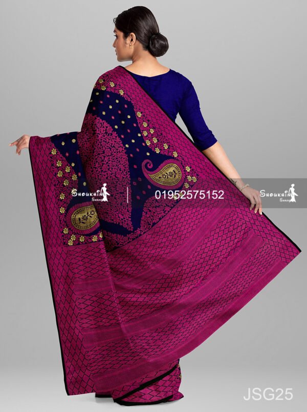 Premium Quality Half Silk Jamdani Saree without Blouse Pcs - Image 4