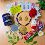 Katan Saree Combo Gift Set For girls (Blue)