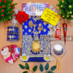 Katan Saree Combo Gift Set For girls (Blue)