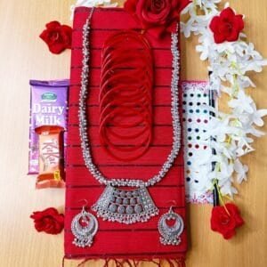 Red Saree Combo Gift Set (Valentine Special)