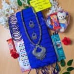 Saree Combo Gift Set With Love Chocolate Box  For Girls