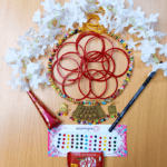 Katan Saree Combo Gift Pack - Premium Quality Saree Churi Antic Ornaments Chocolate Kazal Mehendi Tip Gajra Ful - The Perfect Gift Set