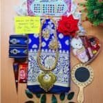 Katan Saree Combo Gift Set For girls (Blue)